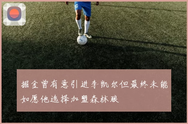 掘金曾有意引进李凯尔但最终未能如愿他选择加盟森林狼